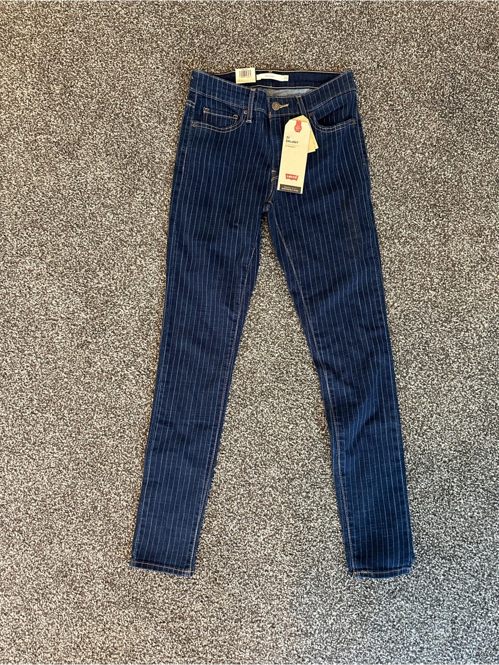Levi's Women's Dark Blue Pinstripe Skinny Jeans